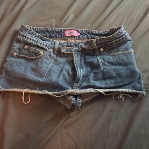 Edikted Dark Blue Jean Shorts